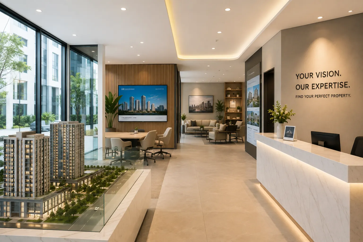 Large commercial interior illustrating professional scent diffusion